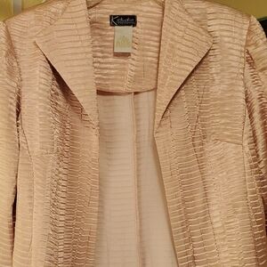 Women's Cream Textured Jacket Sz 14